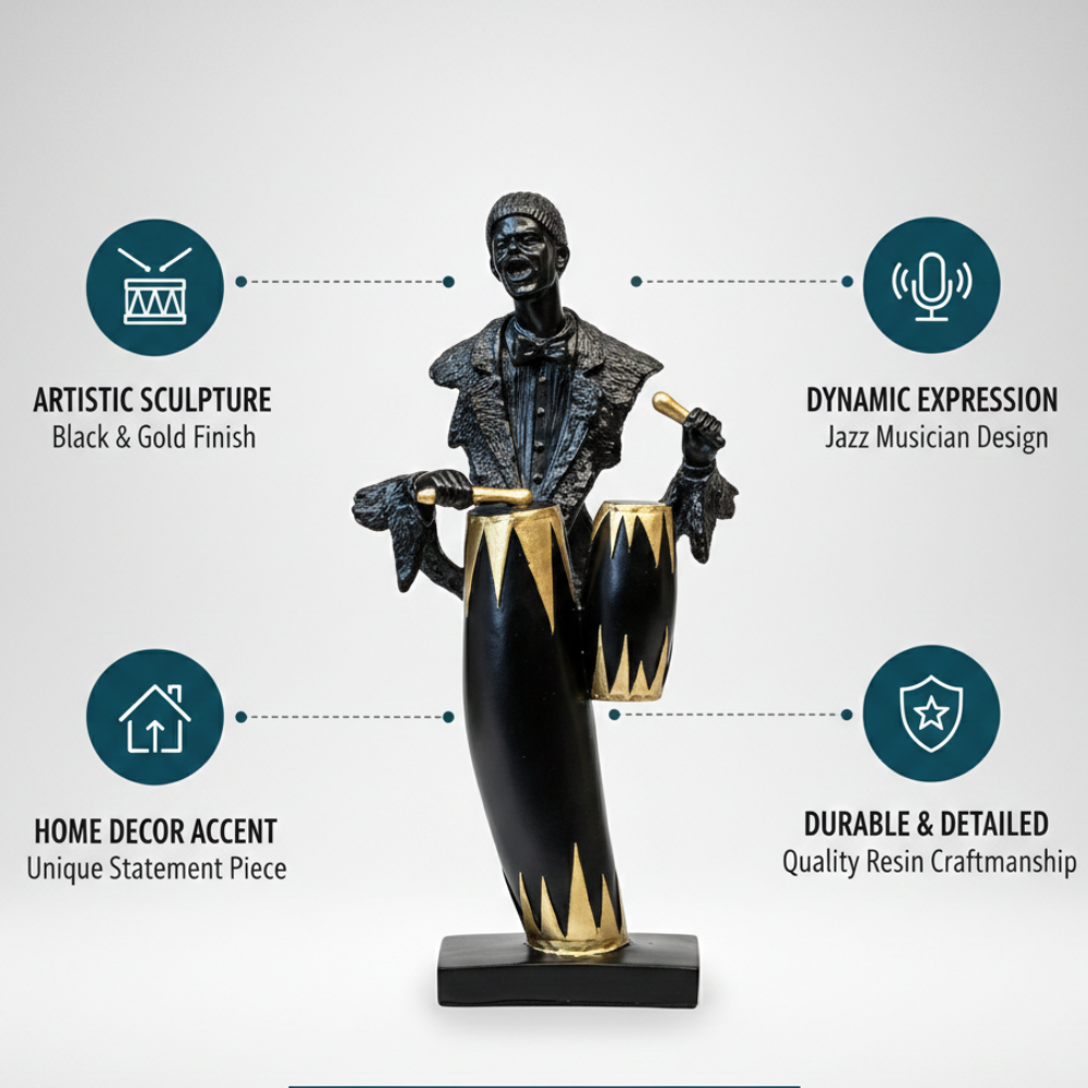 Abstract Drummer Art Statue