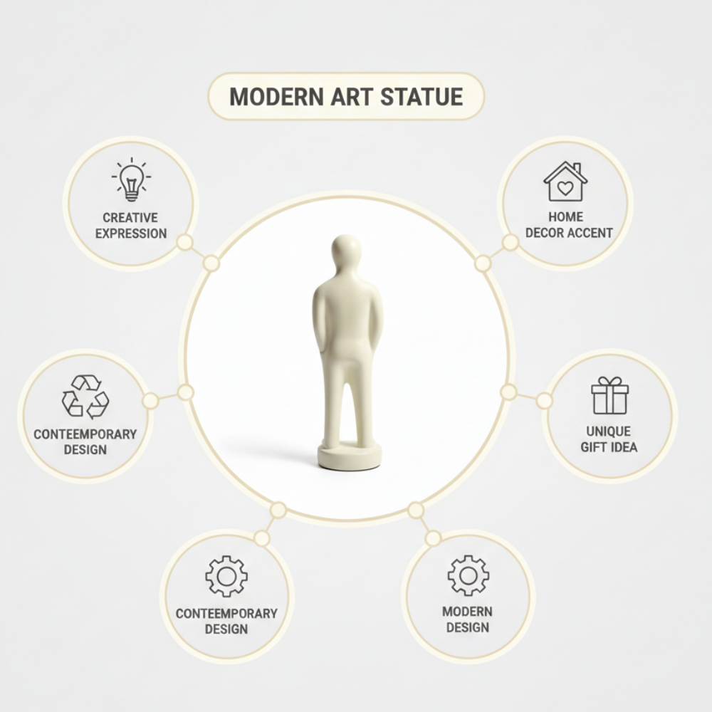 Minimalist Nordic Style Cream Resin Statue