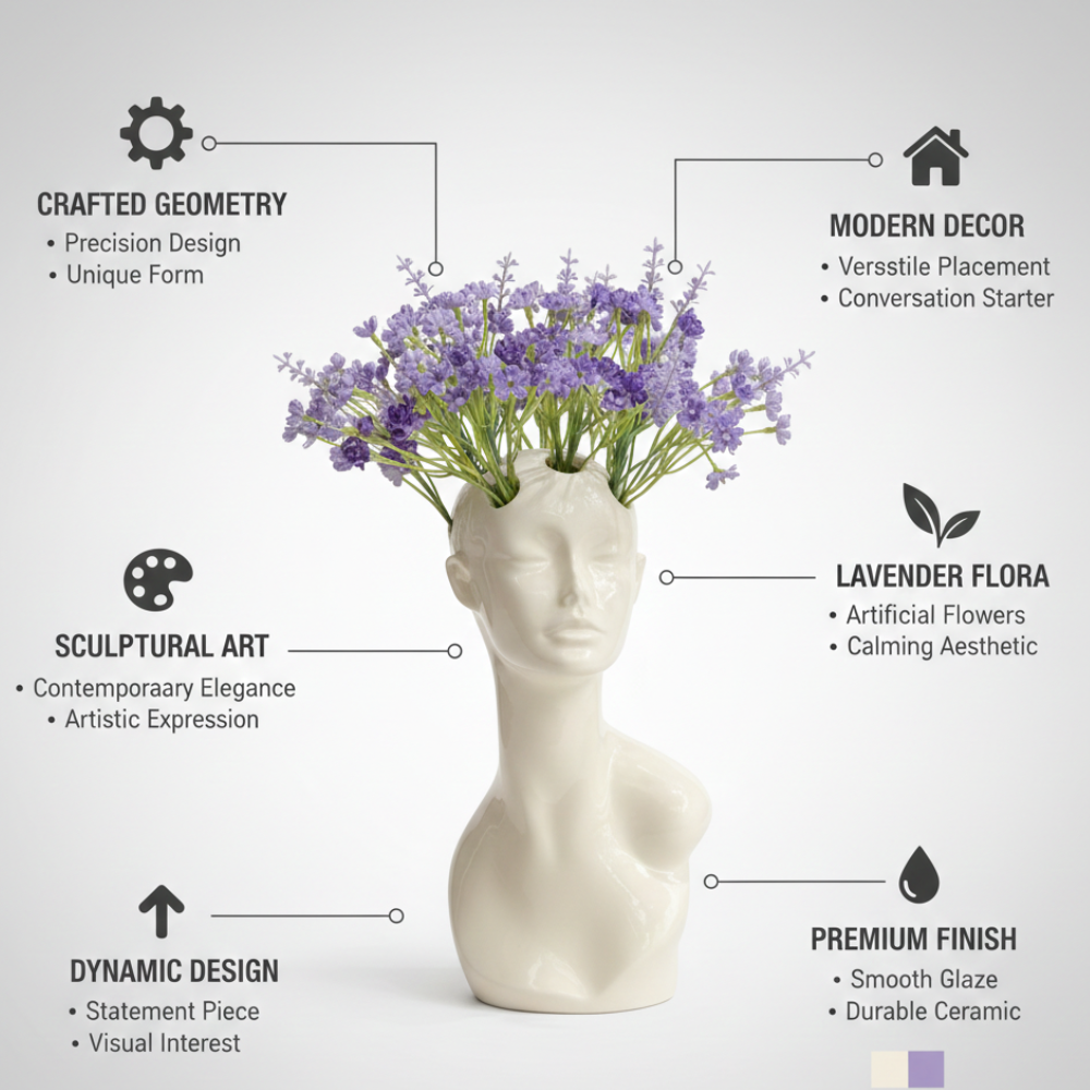 Abstract Face Flower Vase