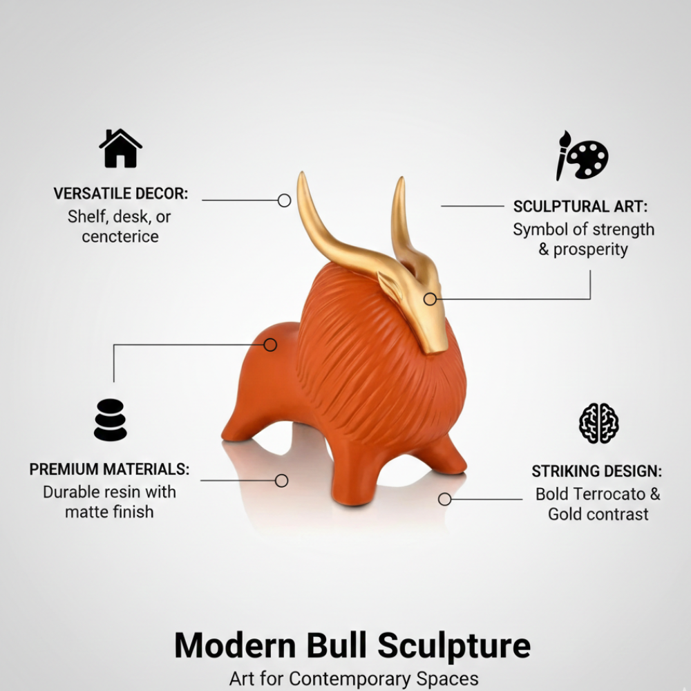Handcrafted Ceramic Bull Figurine