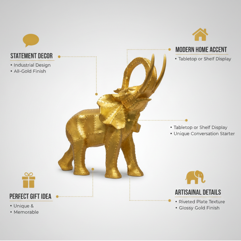 Luxury Gold Elephant Showpiece