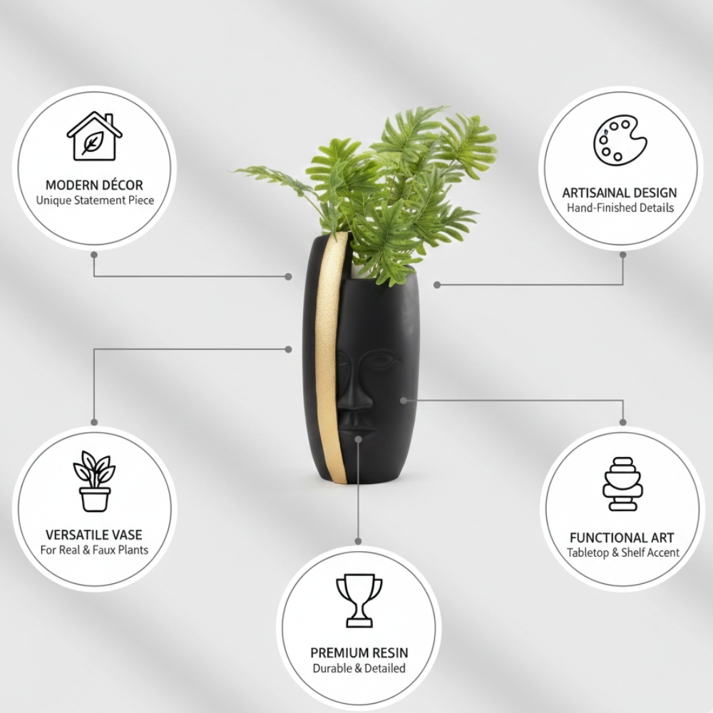 Modern Face Art Ceramic Vase