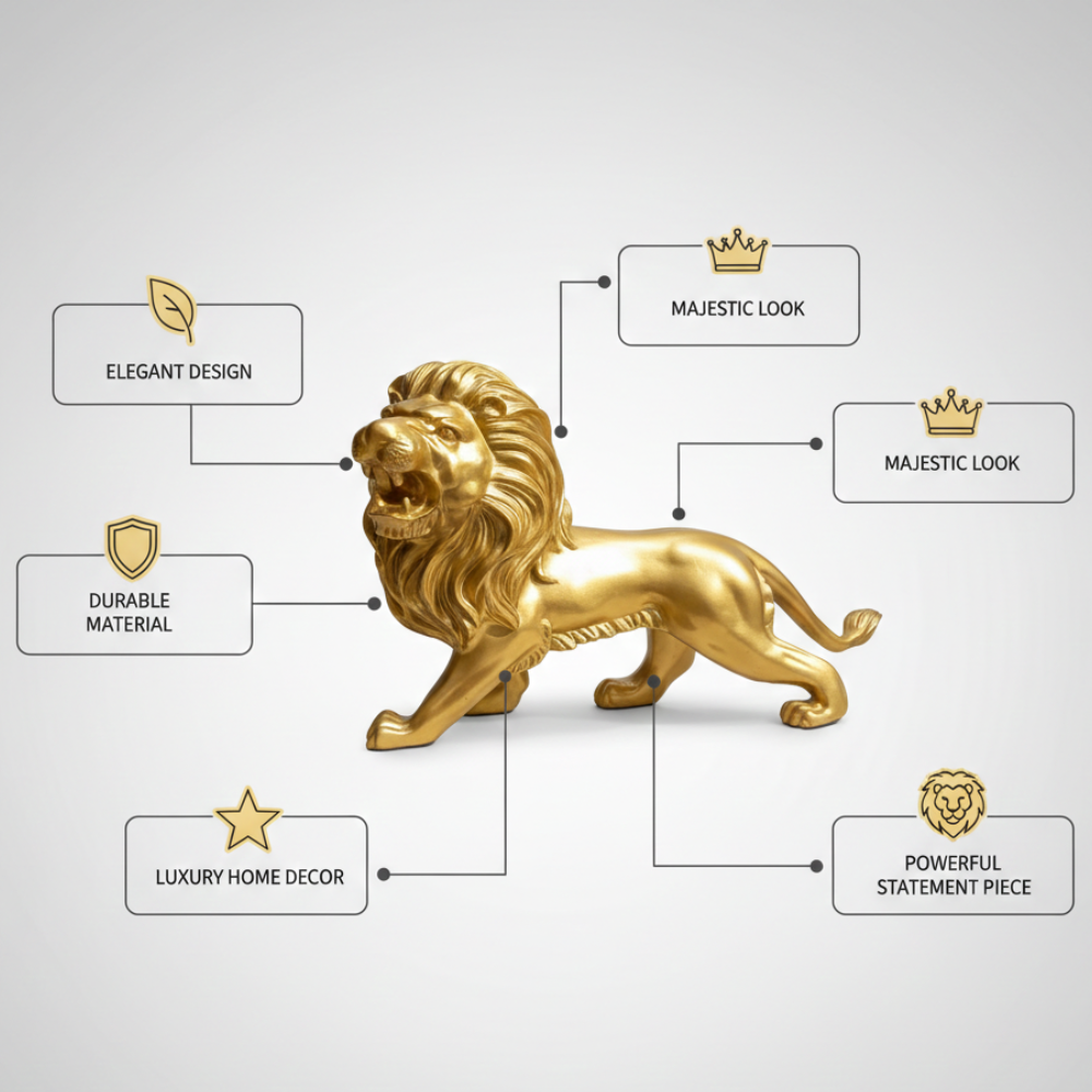 Royal Golden Lion Sculpture
