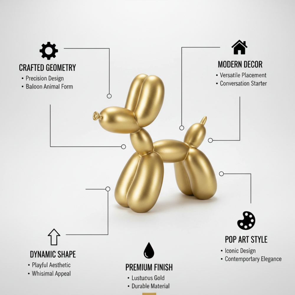Golden Balloon Dog Sculpture