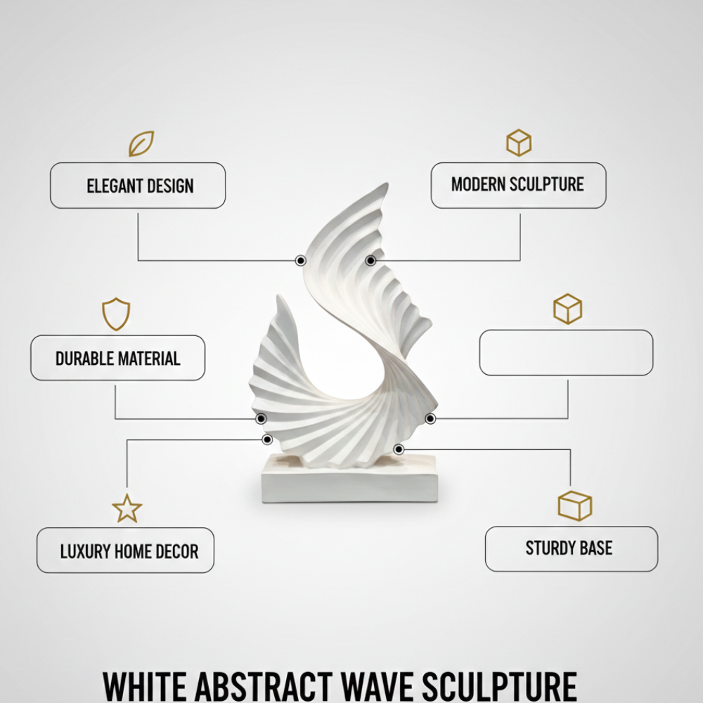 Abstract White Wave Sculpture