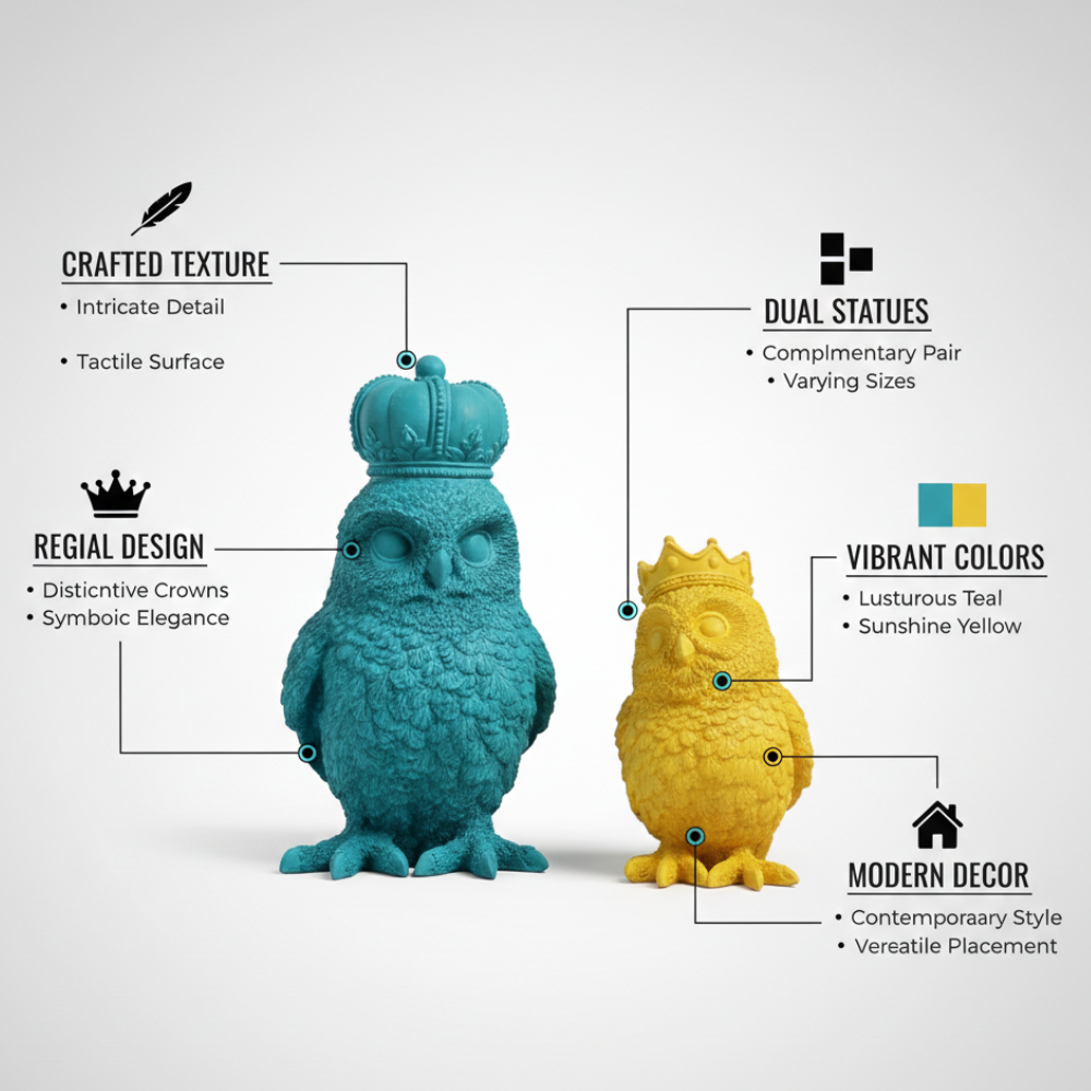 Royal Owl Figurine Set