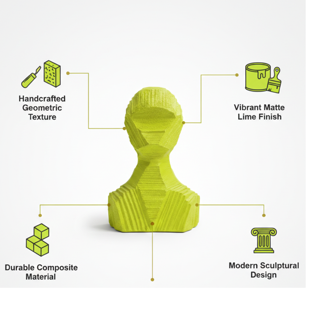 Abstract Green Bust Sculpture