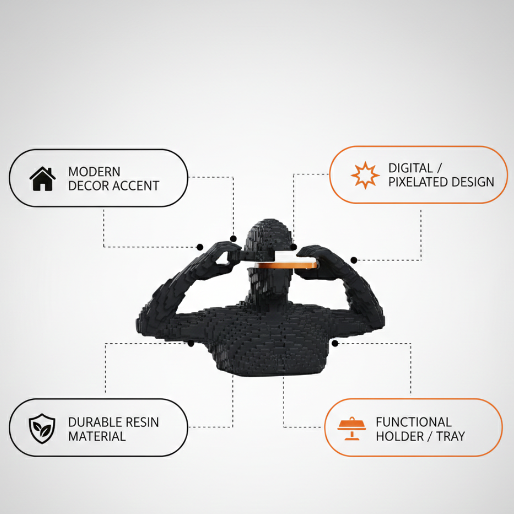 Abstract Human Face Sculptural Bowl Showpiece