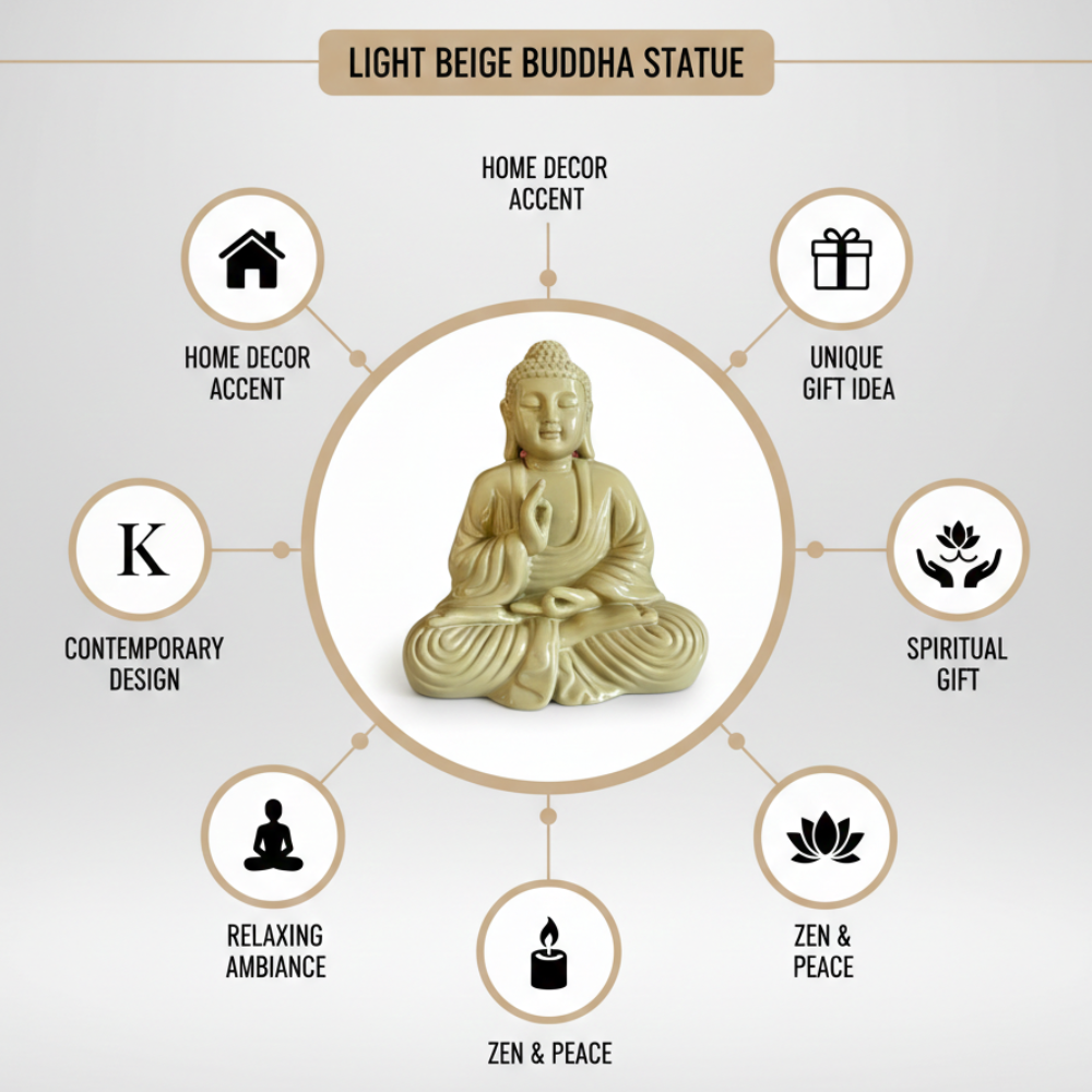 Sage Green Meditating Buddha Statue