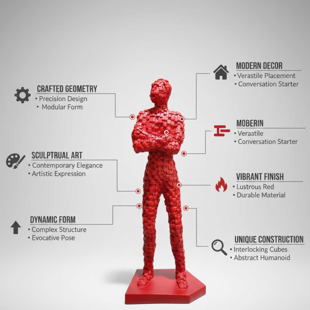 Red Abstract Human Figure Decorative Showpiece