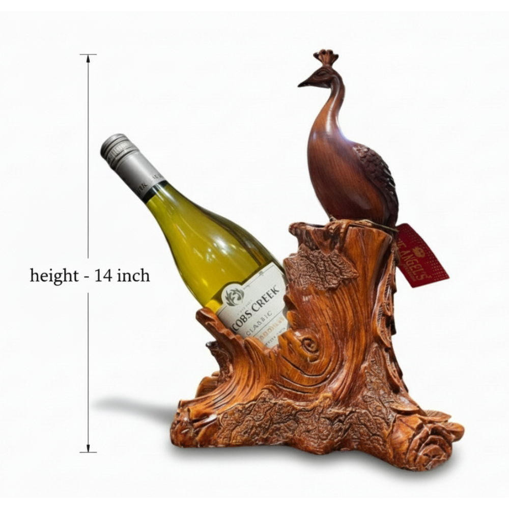 Peacock Wine Bottle Holder Showpiece