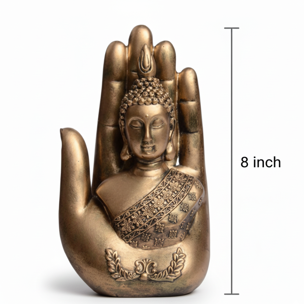 Antique Gold Buddha in Blessing Hand Showpiece