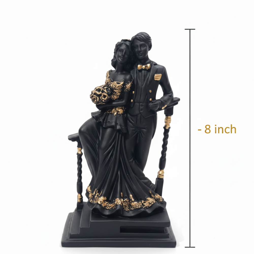 Black & Gold Romantic Couple Showpiece