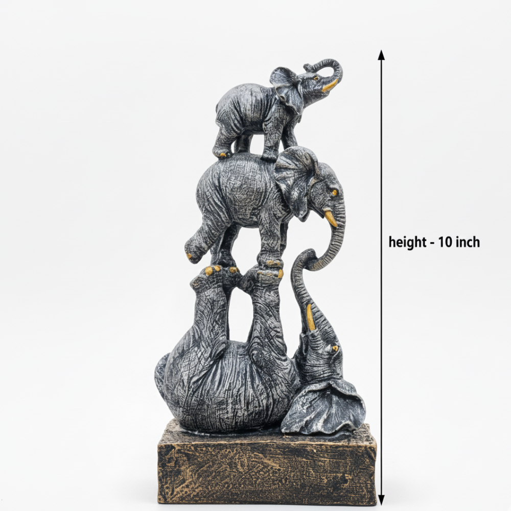 Elephant Family Stacked Showpiece