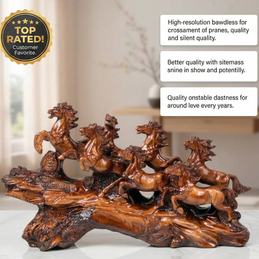 Seven Running Horses Decorative Sculpture Showpiece