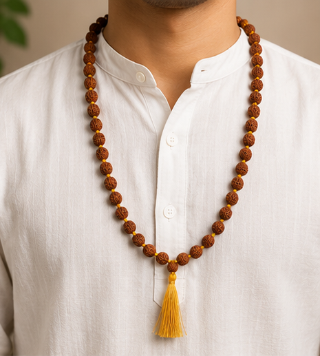 Brown Rudraksha Mala (108+1 Beads)