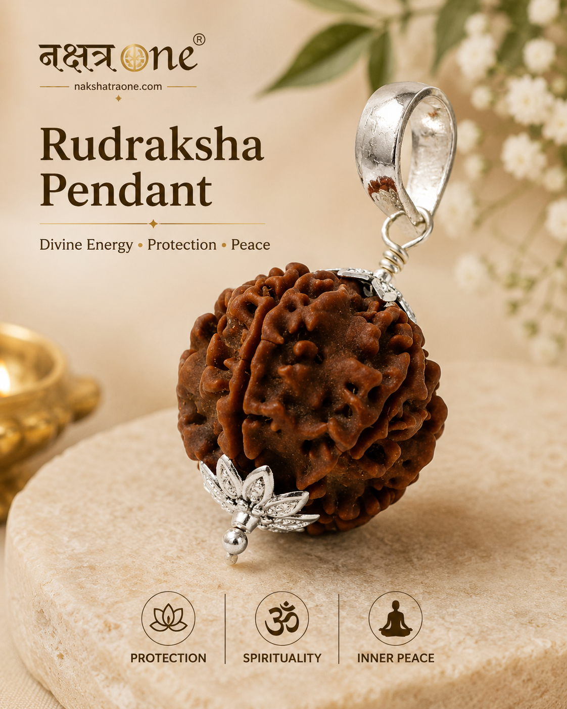 Natural Rudraksha Pendant