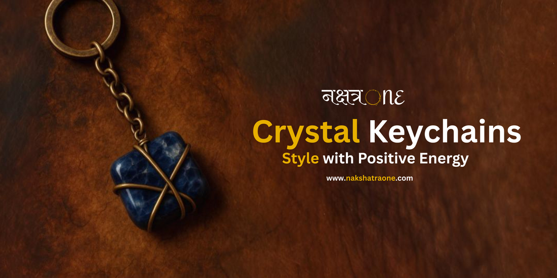 Stylish crystal keychain with healing gemstone for positive energy – NakshatraOne accessory