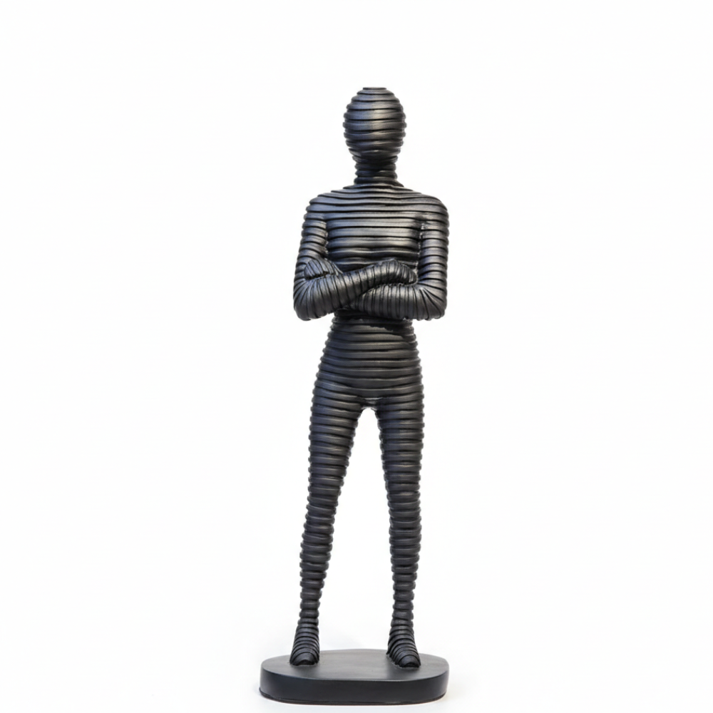 Modern Black Abstract Human Figurine Showpiece
