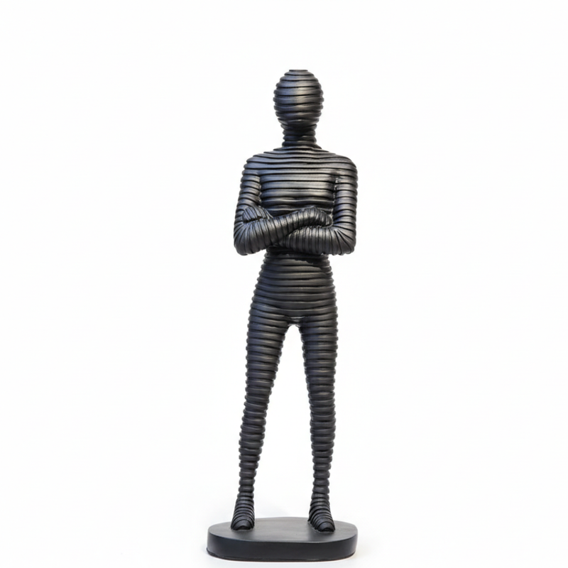 Modern Black Abstract Human Figurine Showpiece