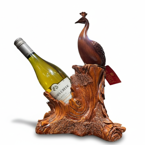 Peacock Wine Bottle Holder Showpiece