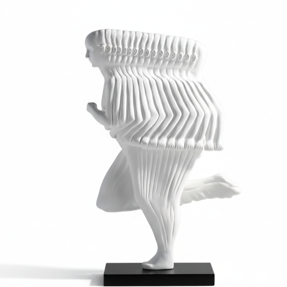 Modern Abstract White Human Sculpture