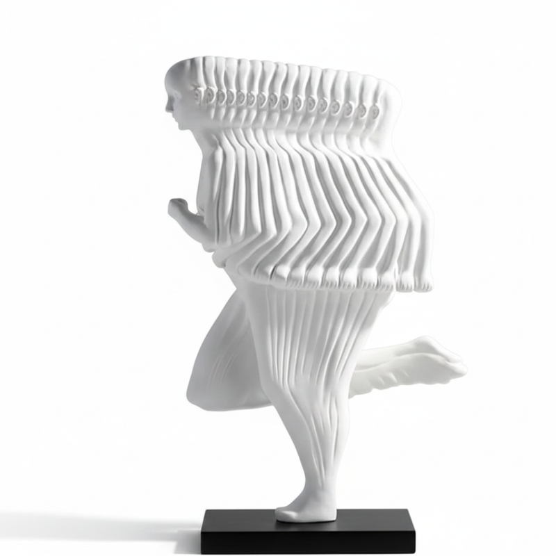 Modern Abstract White Human Sculpture