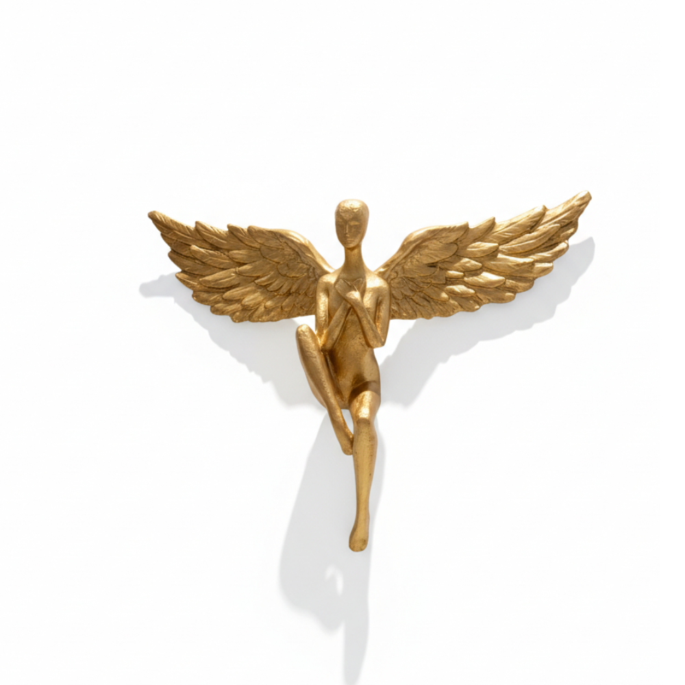 Golden Winged Angel Wall Décor Sculpture