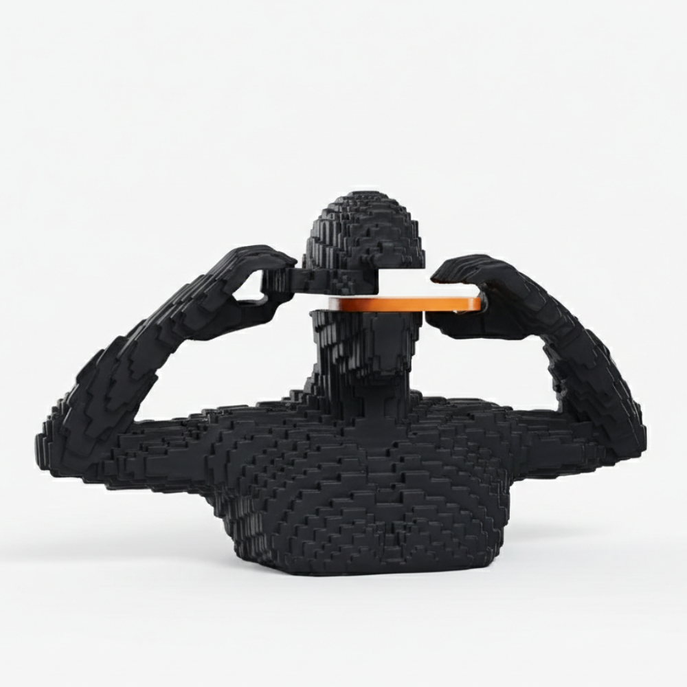 Abstract Human Face Sculptural Bowl Showpiece