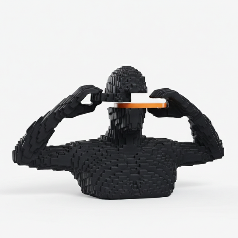 Abstract Human Face Sculptural Bowl Showpiece