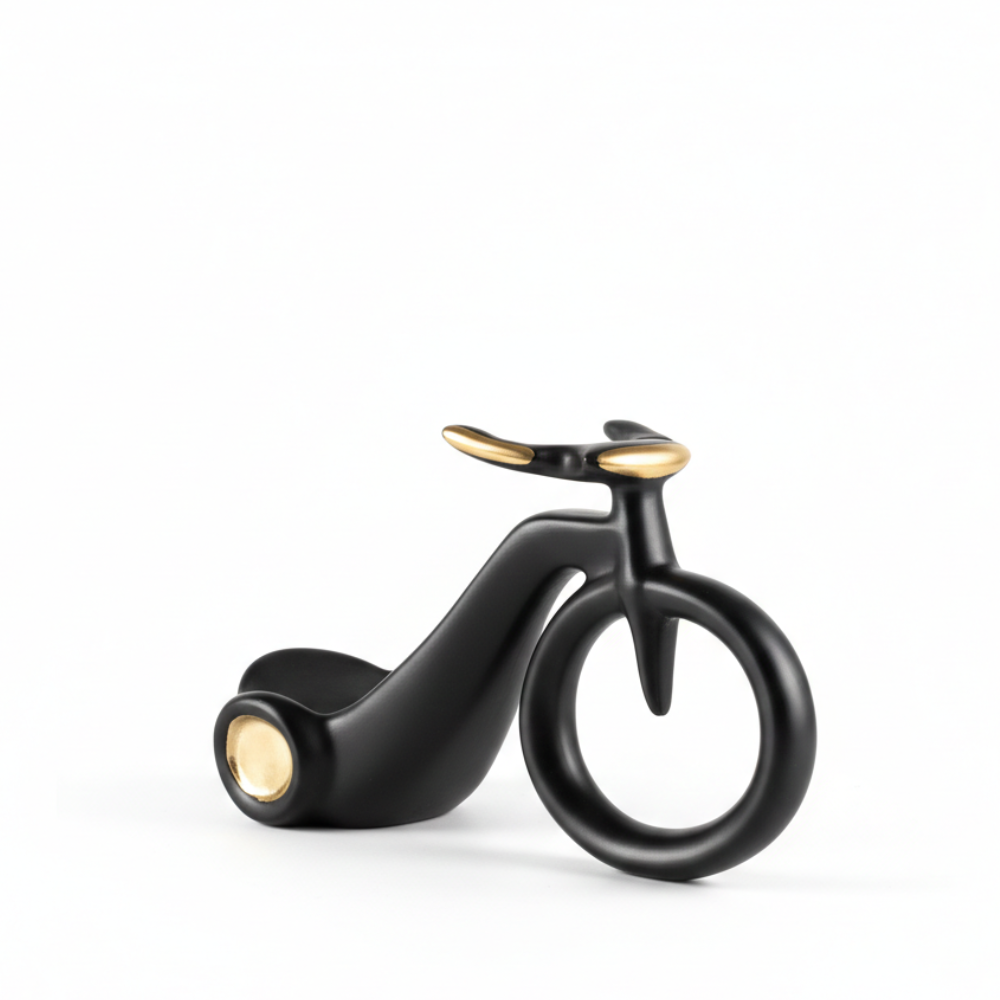Black & Gold Bike Art Sculpture