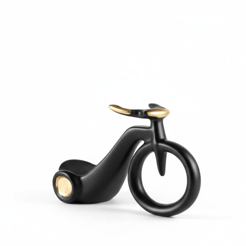 Black & Gold Bike Art Sculpture