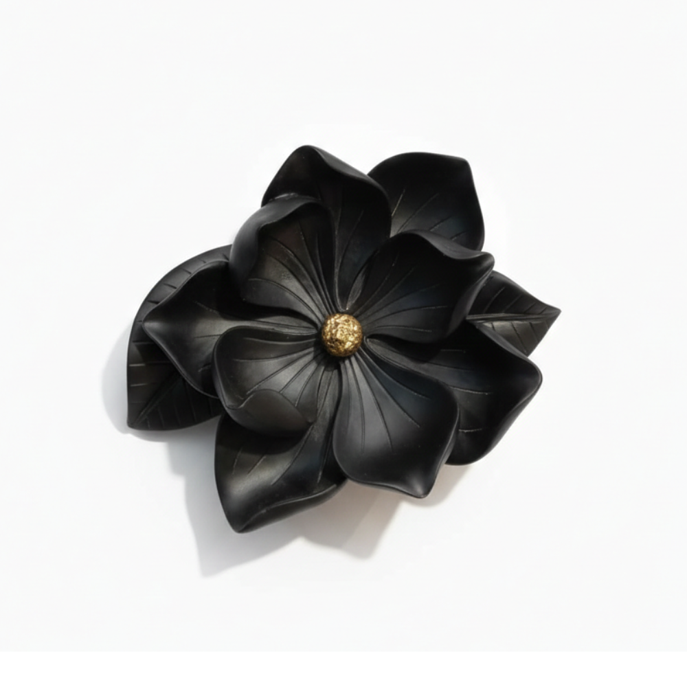 Black Magnolia Flower Decorative Showpiece