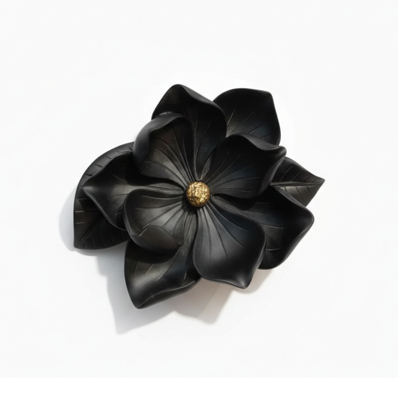 Black Magnolia Flower Decorative Showpiece