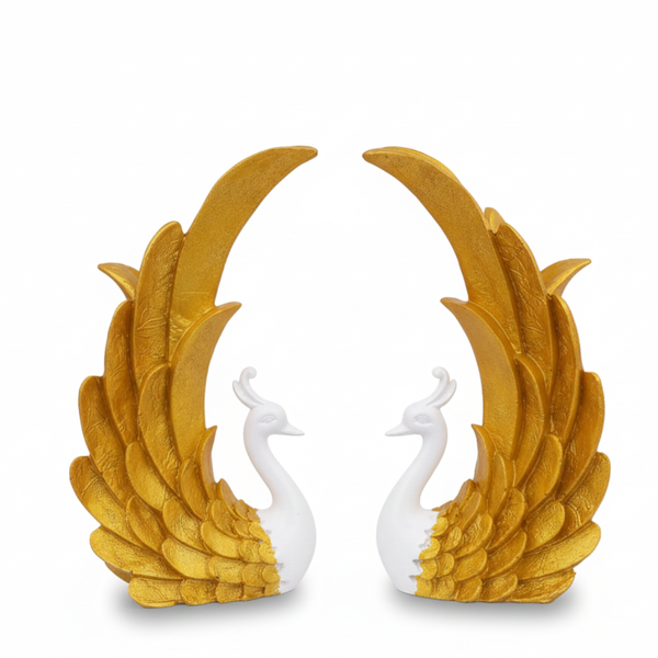 Golden Swan Pair Statue