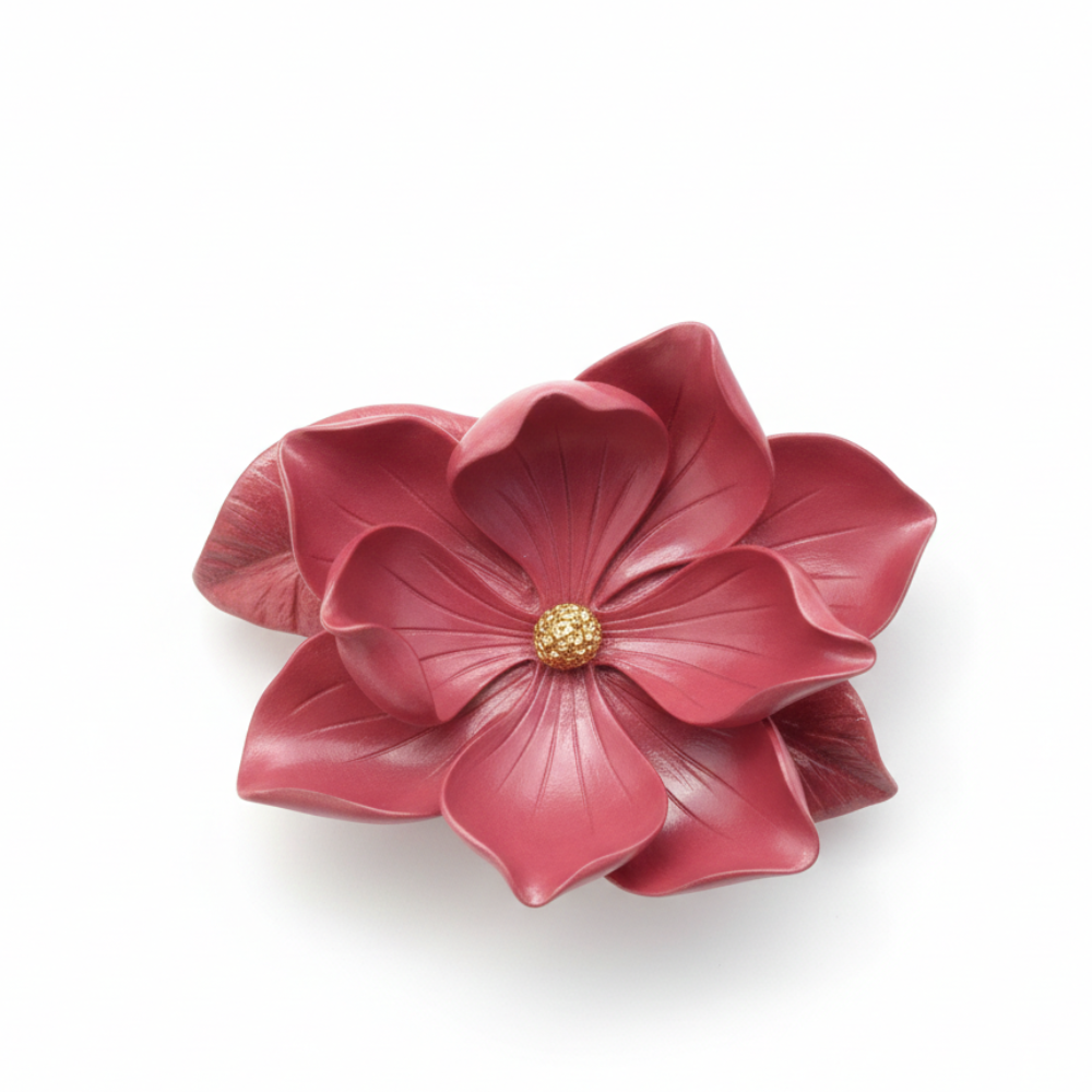 Red Magnolia Flower Decorative Showpiece
