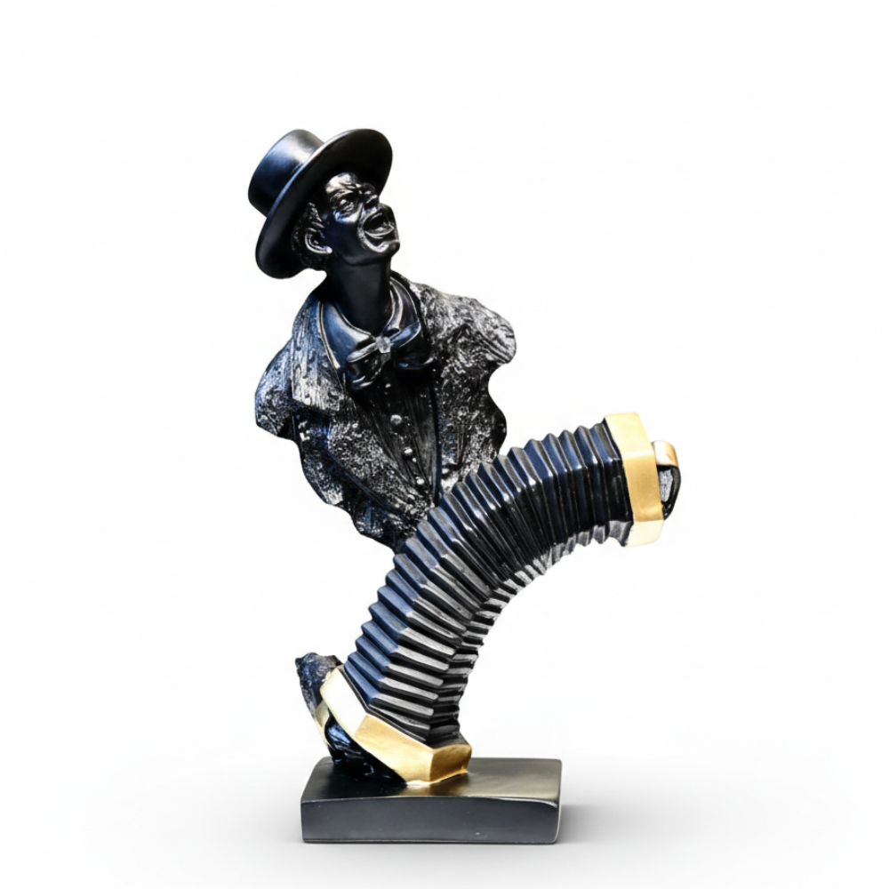 Abstract Accordion Musician Statue