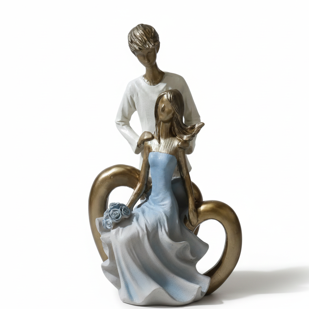Romantic Couple Heart Design Decorative Statue