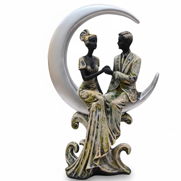 Romantic Couple Moon Sculpture