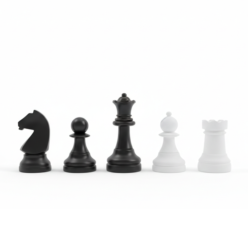 Premium Black & White Chess Pieces Showpiece