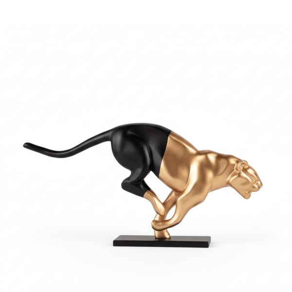 Gold & Black Panther Statue