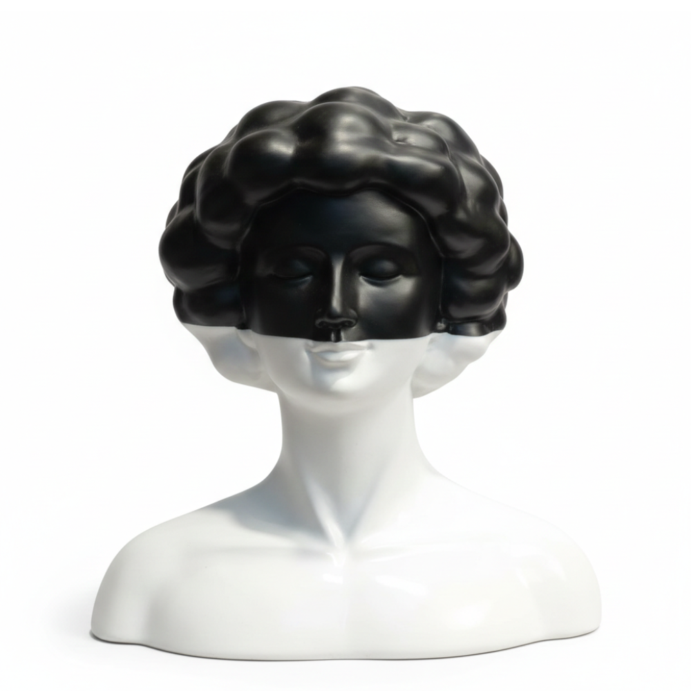 Abstract Half-Face Bust Sculpture