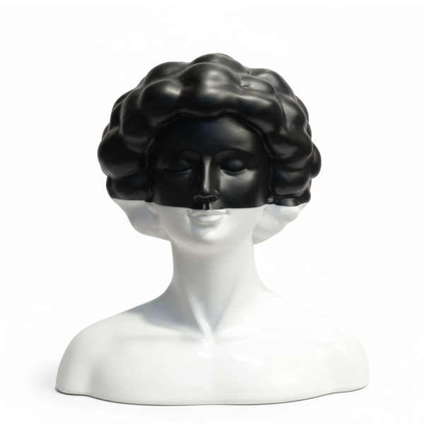 Abstract Half-Face Bust Sculpture