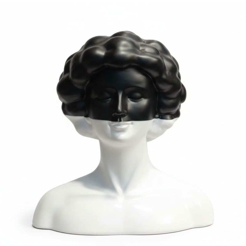 Abstract Half-Face Bust Sculpture