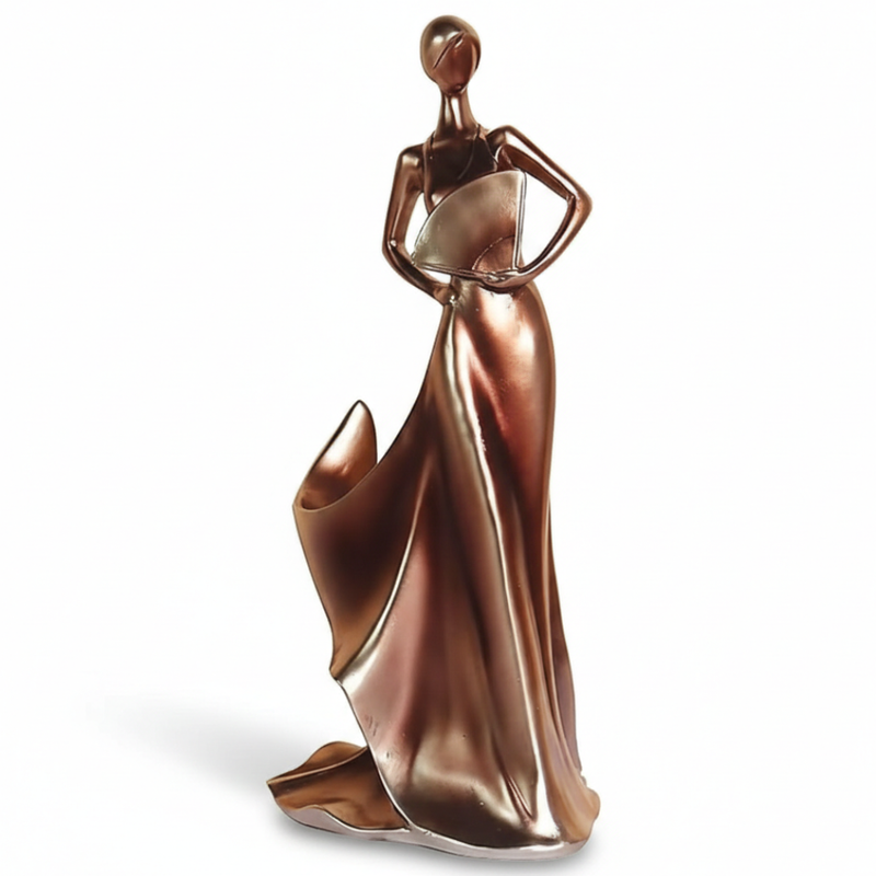 Abstract Bronze Lady Figurine Showpiece