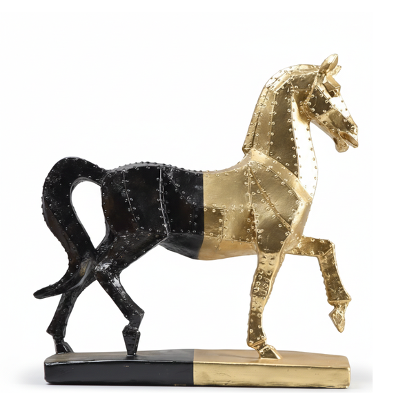 Black & Gold Horse Sculpture