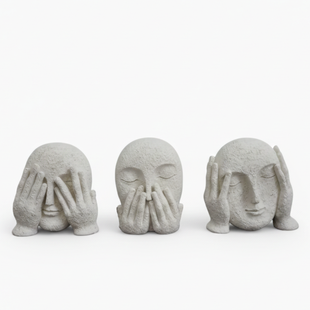 Silent Wisdom Abstract Face Sculpture