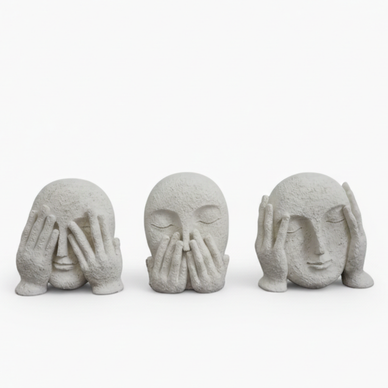Silent Wisdom Abstract Face Sculpture