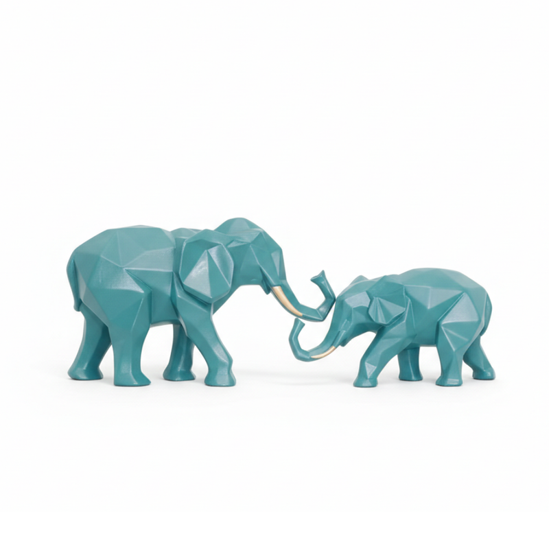 Geometric Elephant Showpiece Set