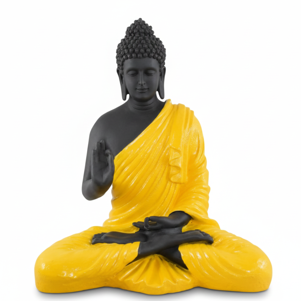 Black & Yellow Meditation Buddha Statue